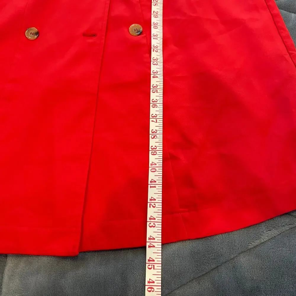 New without tags Walter Baker Freya Red Trench Coat Jacket Size Small - Picture 12 of 16